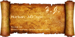 Hurban János névjegykártya